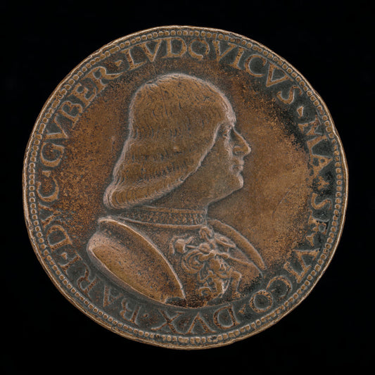 Lodovico Maria Sforza, called il Moro, 1452-1508, 7th Duke of Milan 1494-1500 [obverse] by Caradosso Foppa (Italian, c. 1452 - 1526/1527), 16X12"(A3)Poster Print