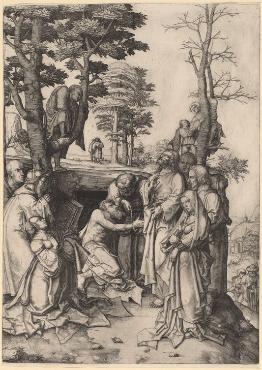 The Raising of Lazarus by Lucas van Leyden (Netherlandish, 1489/1494 - 1533), 16X12"(A3)Poster Print