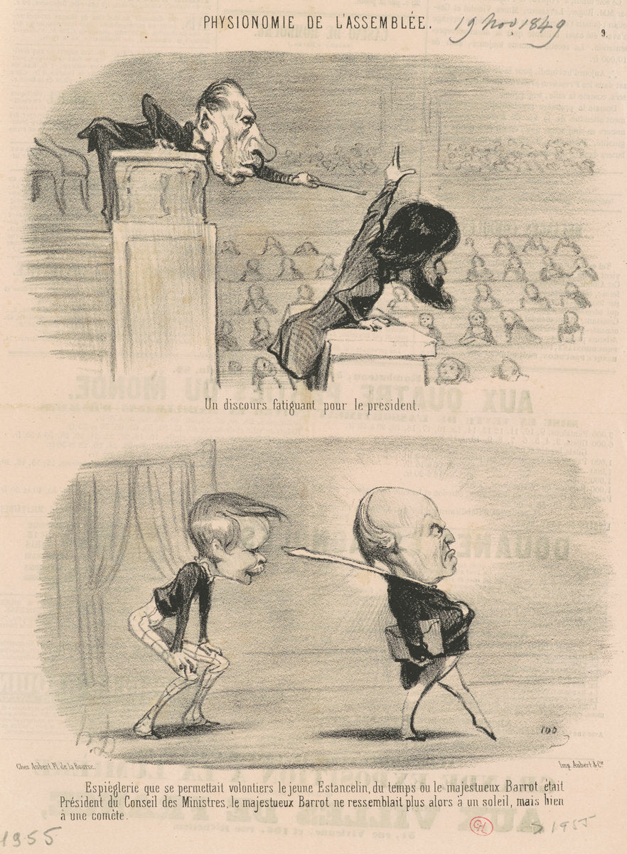 Un discours fatiguant pour le président by Honoré Daumier (French, 1808 - 1879), 16X12"(A3)Poster Print
