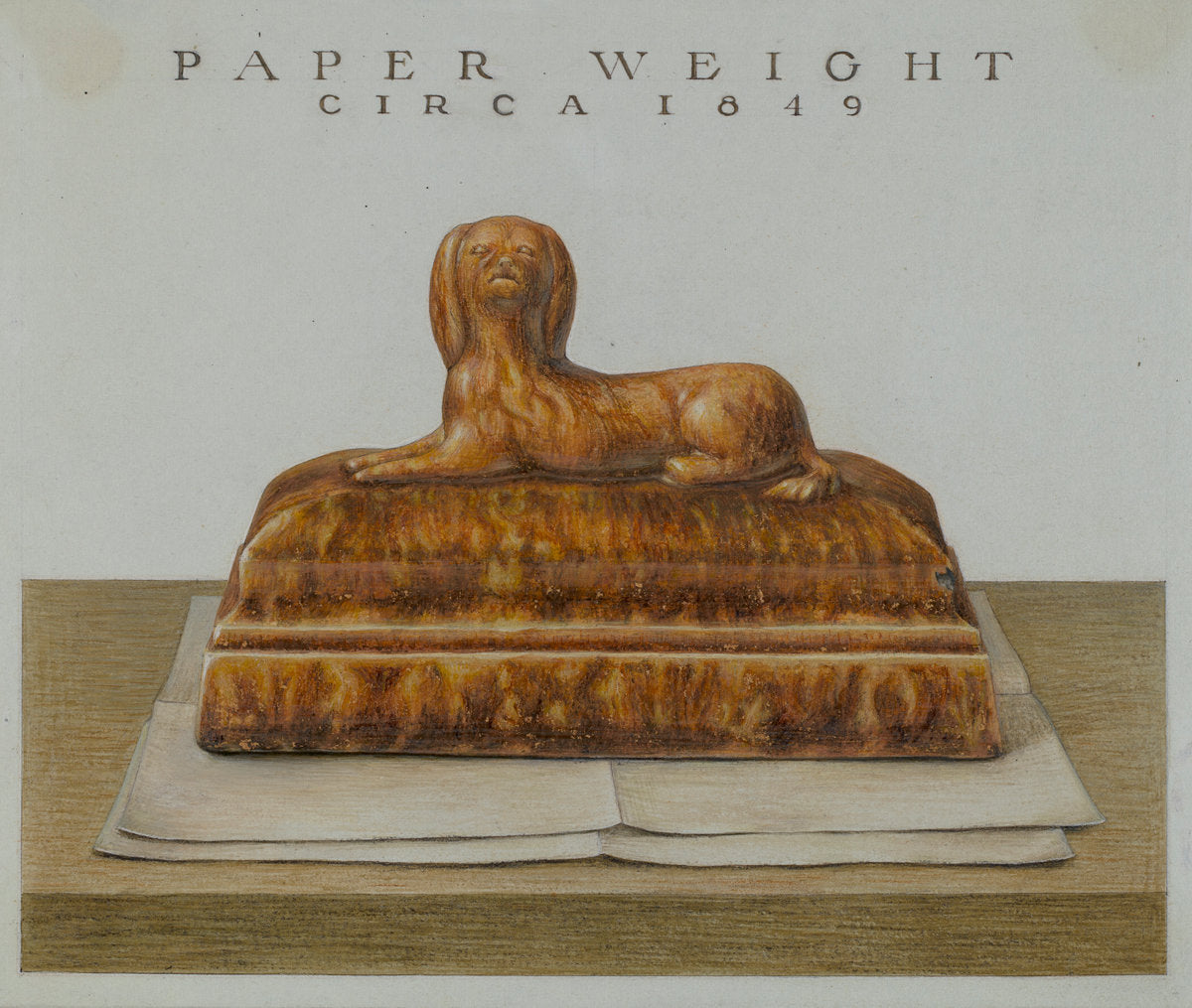 Spaniel (Paper Weight) by Cleo Lovett (American, active c. 1935), 16X12"(A3)Poster Print