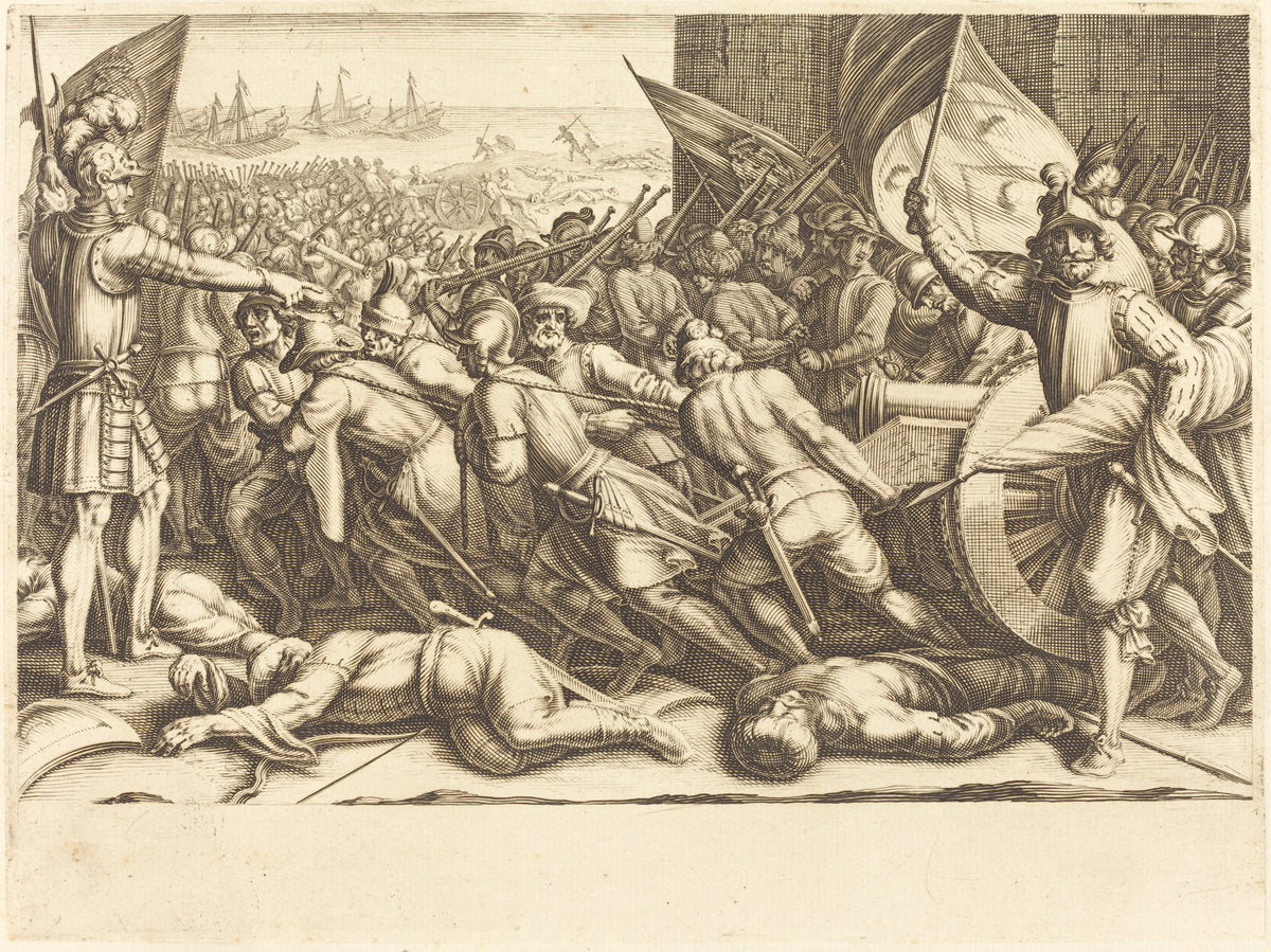 The Re-embarkation of the Turks by Jacques Callot (French, 1592 - 1635), 16X12"(A3)Poster Print