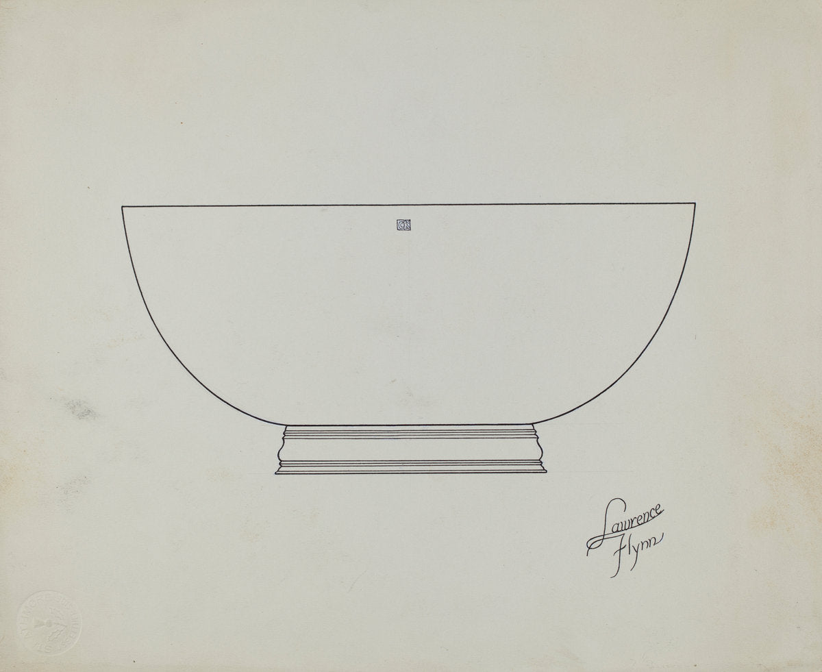 Silver Punch Bowl by Lawrence Flynn (American, 1900 - 1973), 16X12"(A3)Poster Print