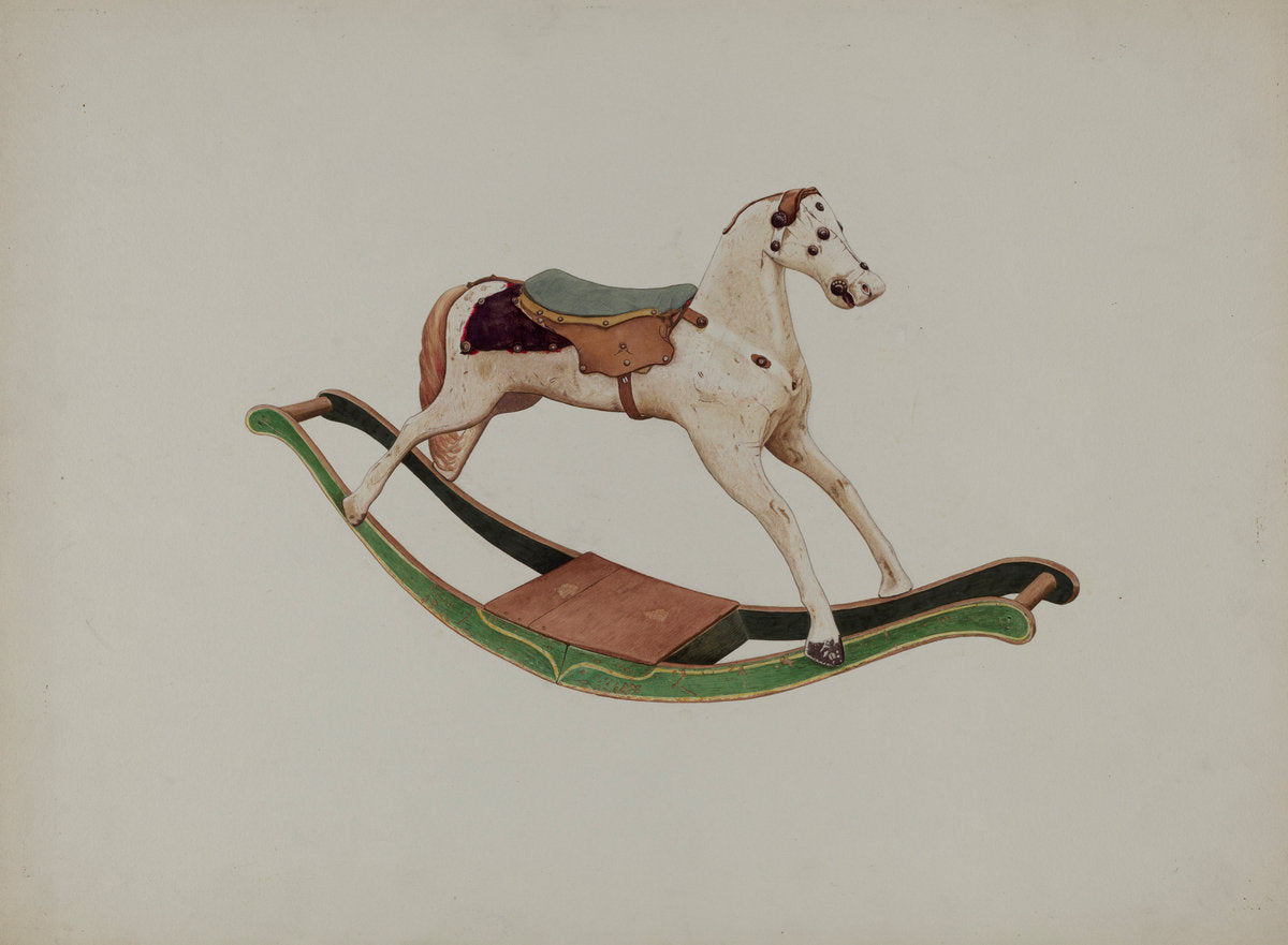 Rocking Horse by Willard Hazen (American, active c. 1935), 16X12"(A3)Poster Print