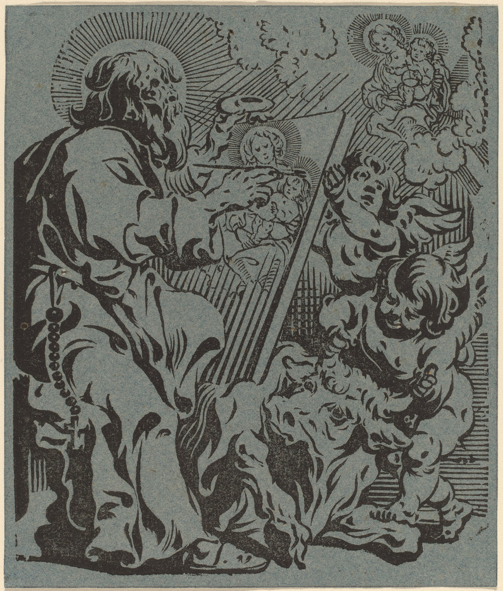 Saint Luke by Anthonis Sallaert (Flemish, c. 1590 - 1658), 16X12"(A3)Poster Print