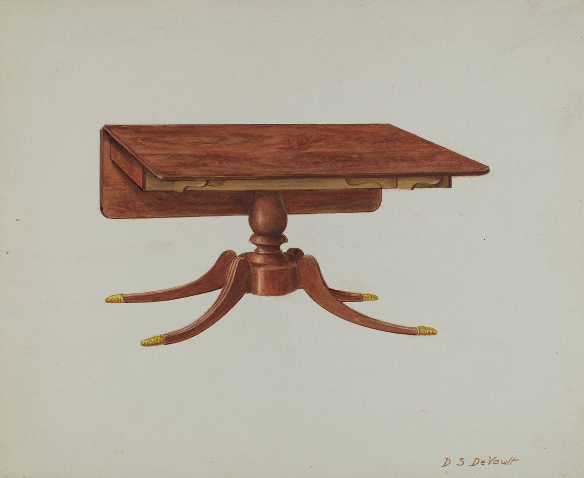 Drop-leaf Table by David S. De Vault (American, active c. 1935), 16X12"(A3)Poster Print