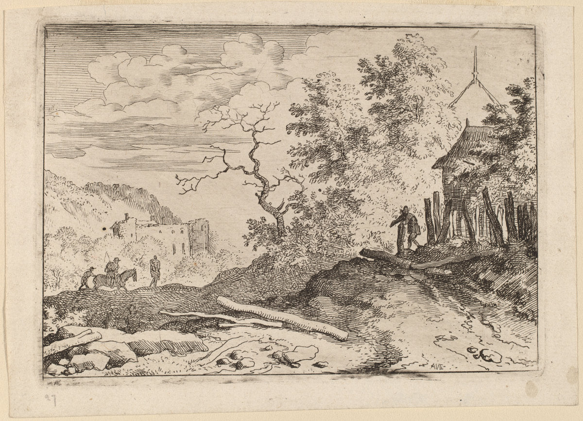 Hut with the Remains of a Hedge by Allart van Everdingen (Dutch, 1621 - 1675), 16X12"(A3)Poster Print