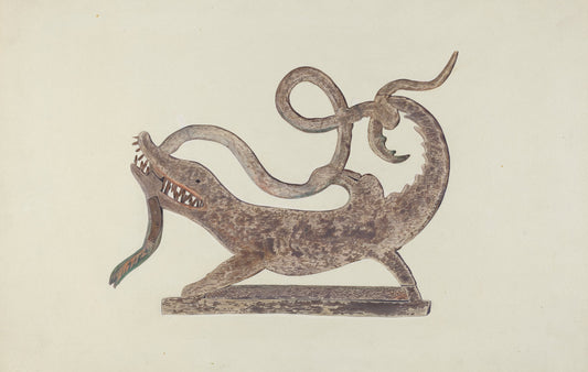 Dragon and Serpent Weather Vane by Betty Fuerst (American, active c. 1935), 16X12"(A3)Poster Print