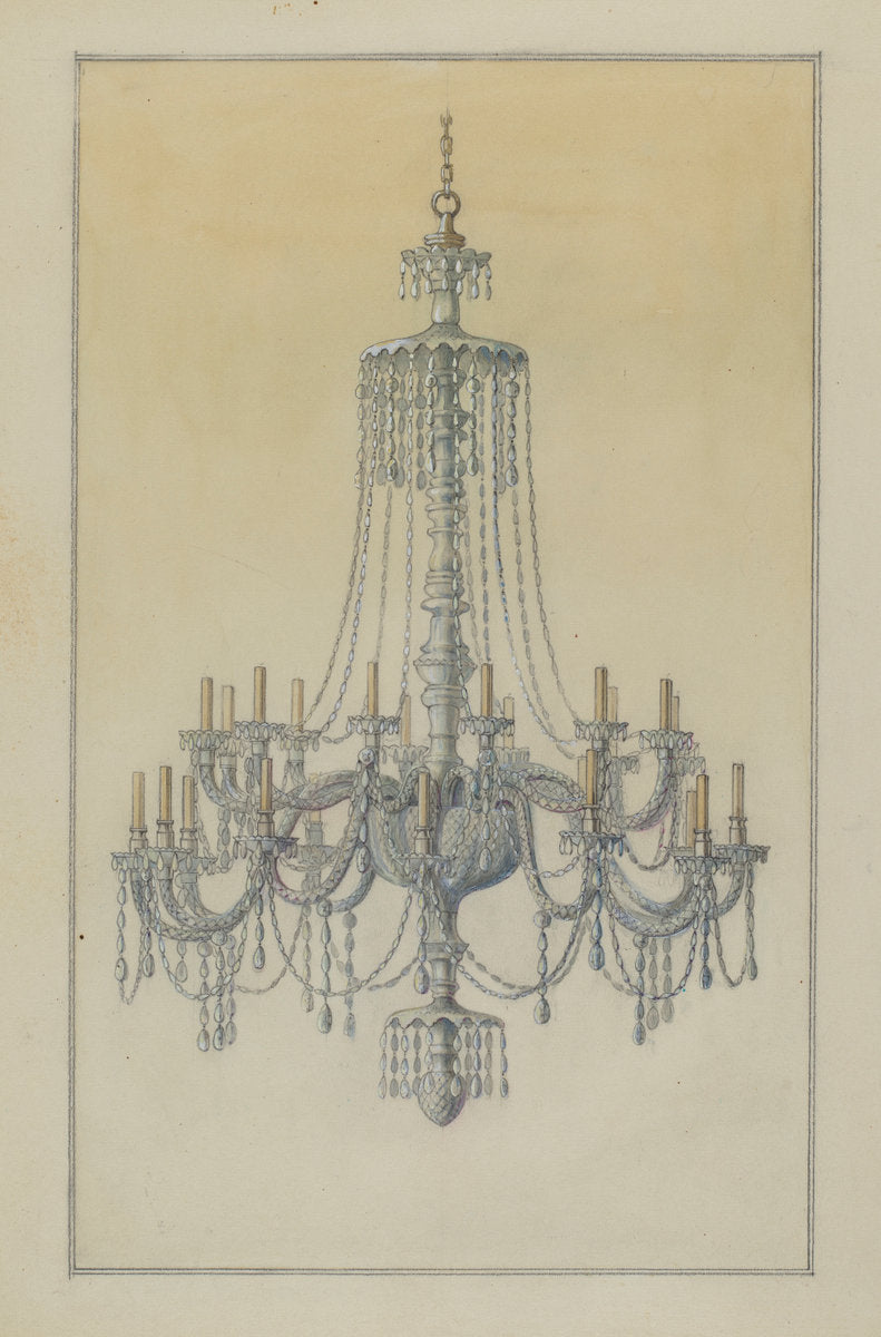 Chandelier by Simon Weiss (American, active c. 1935), 16X12"(A3)Poster Print