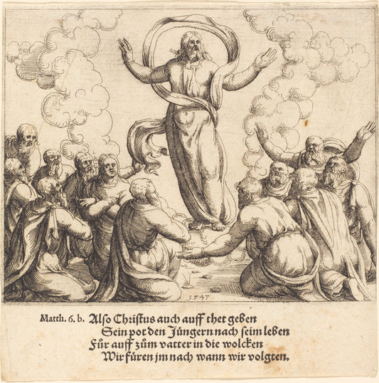 The Ascension by Augustin Hirschvogel (German, 1503 - 1553), 16X12"(A3)Poster Print