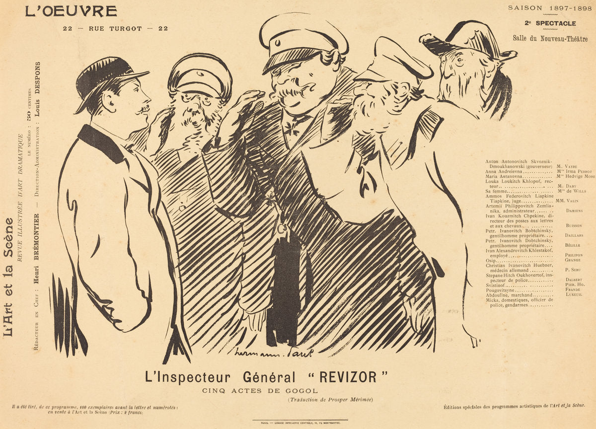 L'Inspecteur Général Revizor by Hermann-Paul (French, 1864 - 1940), 16X12"(A3)Poster Print