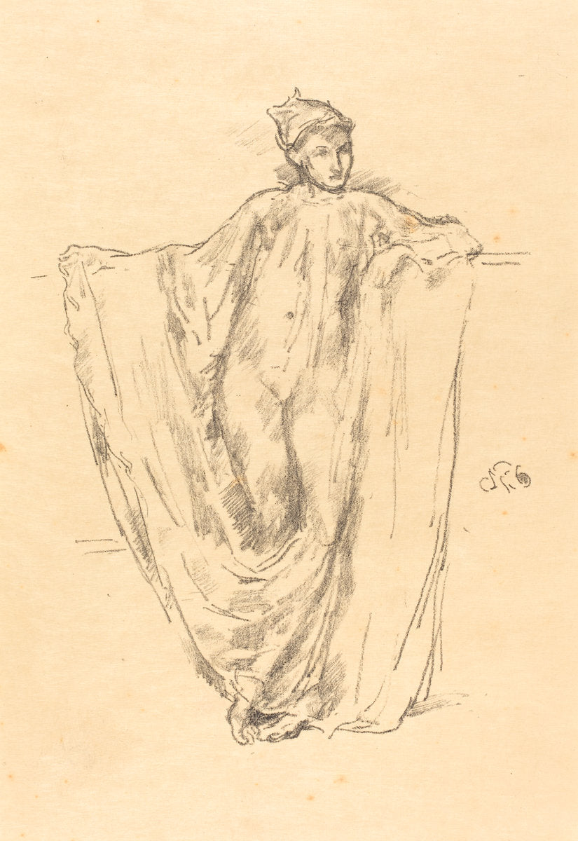 Figure Study by James McNeill Whistler (American, 1834 - 1903), 16X12"(A3)Poster Print