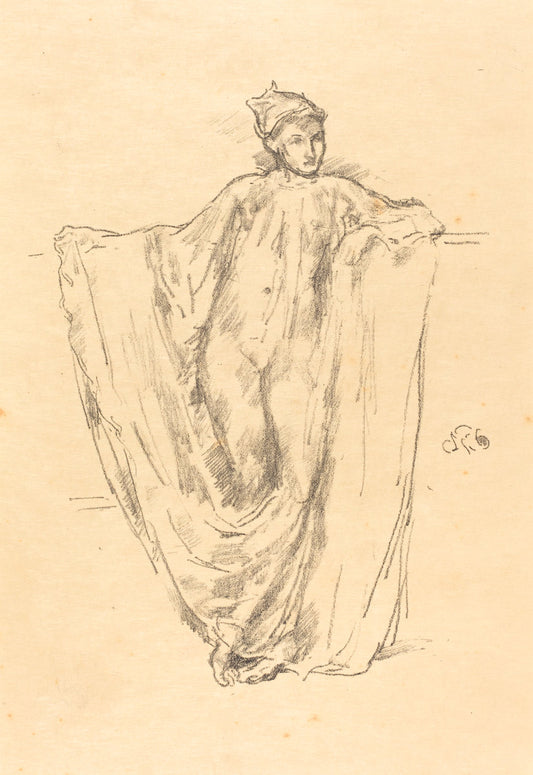 Figure Study by James McNeill Whistler (American, 1834 - 1903), 16X12"(A3)Poster Print