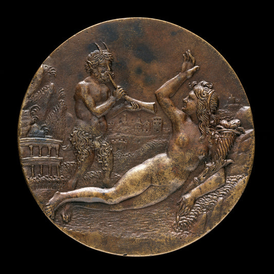 Abundance and a Satyr [obverse] by Pseudo Antonio da Brescia (Venetian (?), active early 16th century), 16X12"(A3)Poster Print