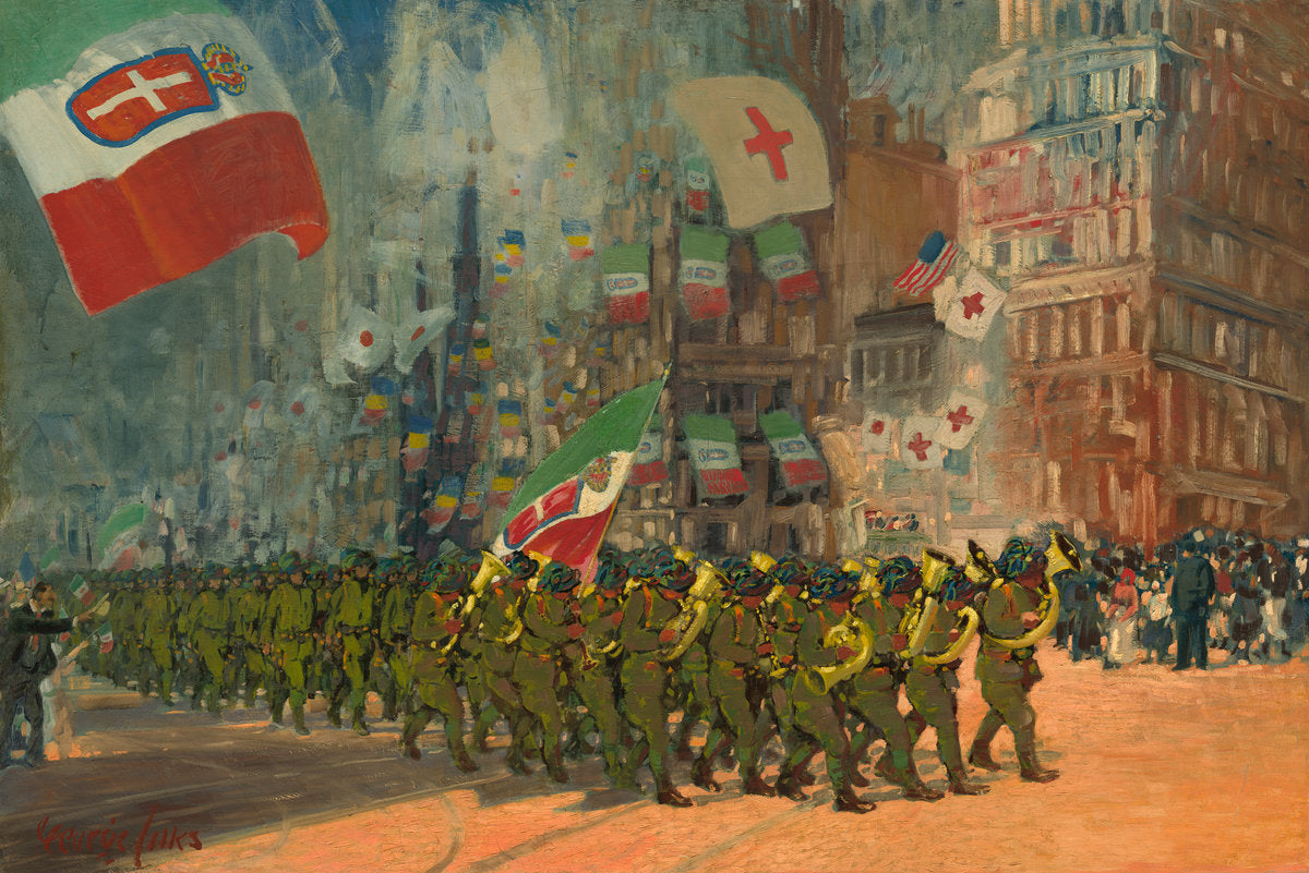 The Bersaglieri by George Luks (American, 1866 - 1933), 16X12"(A3)Poster Print