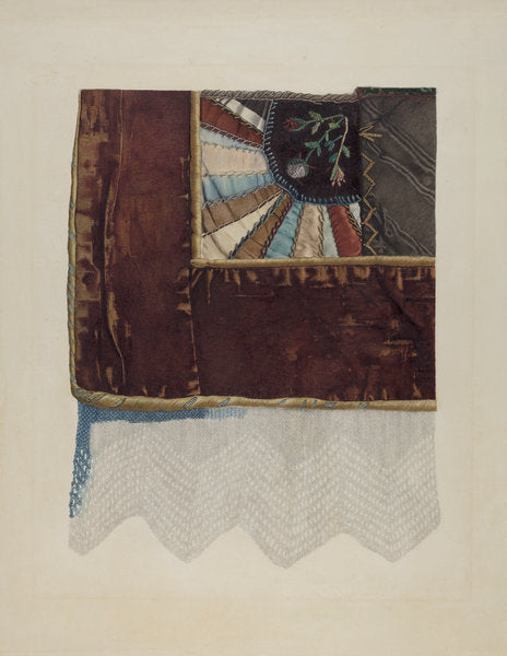 Crazy Quilt: Detail by Esther Molina (American, 1895 - 1988), 16X12"(A3)Poster Print