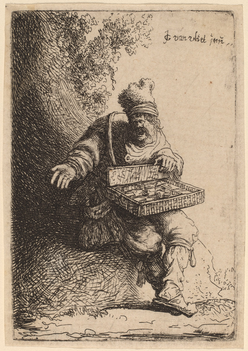 The Peddler by Johannes van Vliet (Dutch, born c. 1610), 16X12"(A3)Poster Print