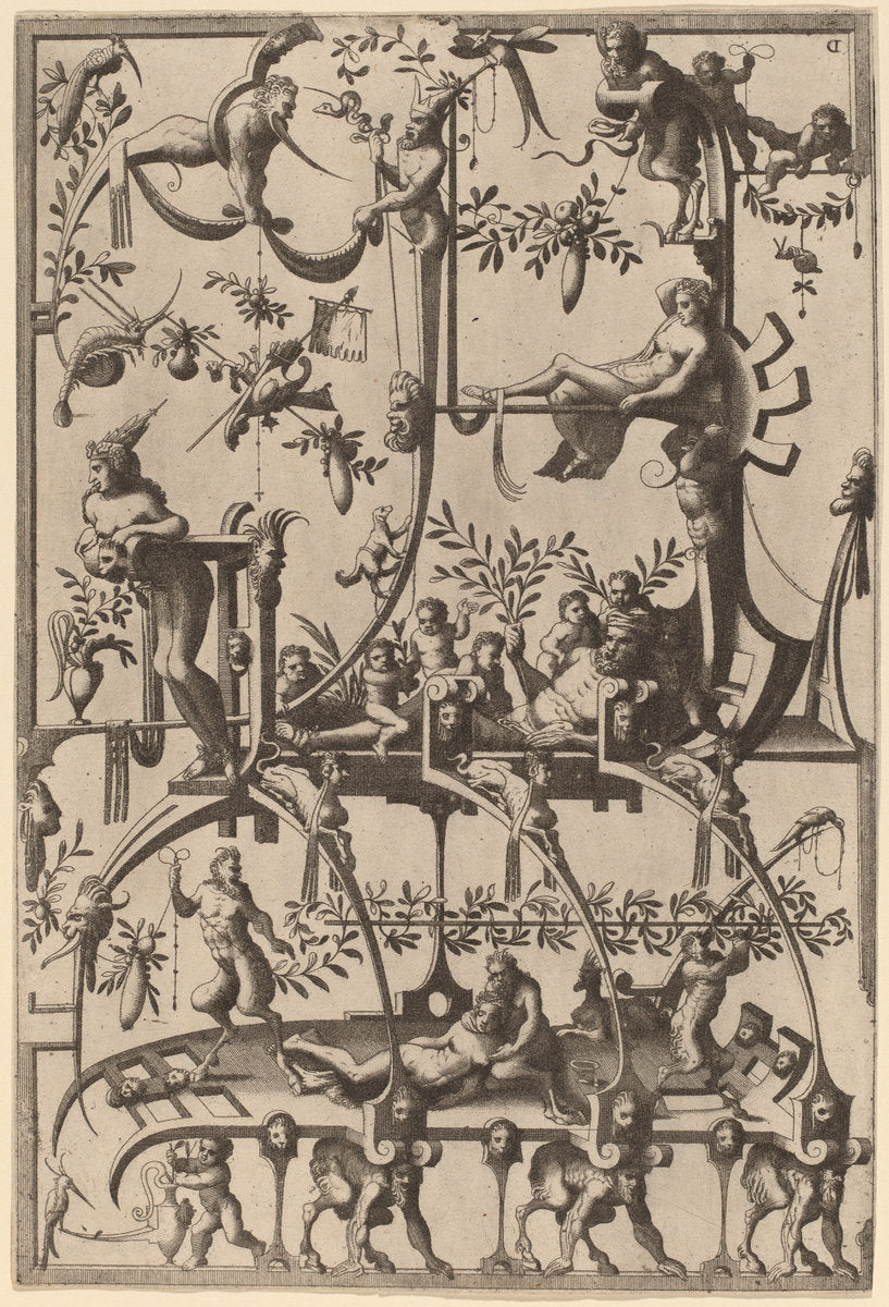 Ornament by Cornelis Floris II (Flemish, 1514 - 1575), 16X12"(A3)Poster Print