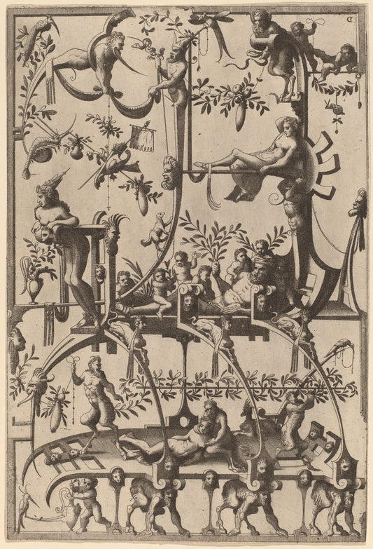 Ornament by Cornelis Floris II (Flemish, 1514 - 1575), 16X12"(A3)Poster Print