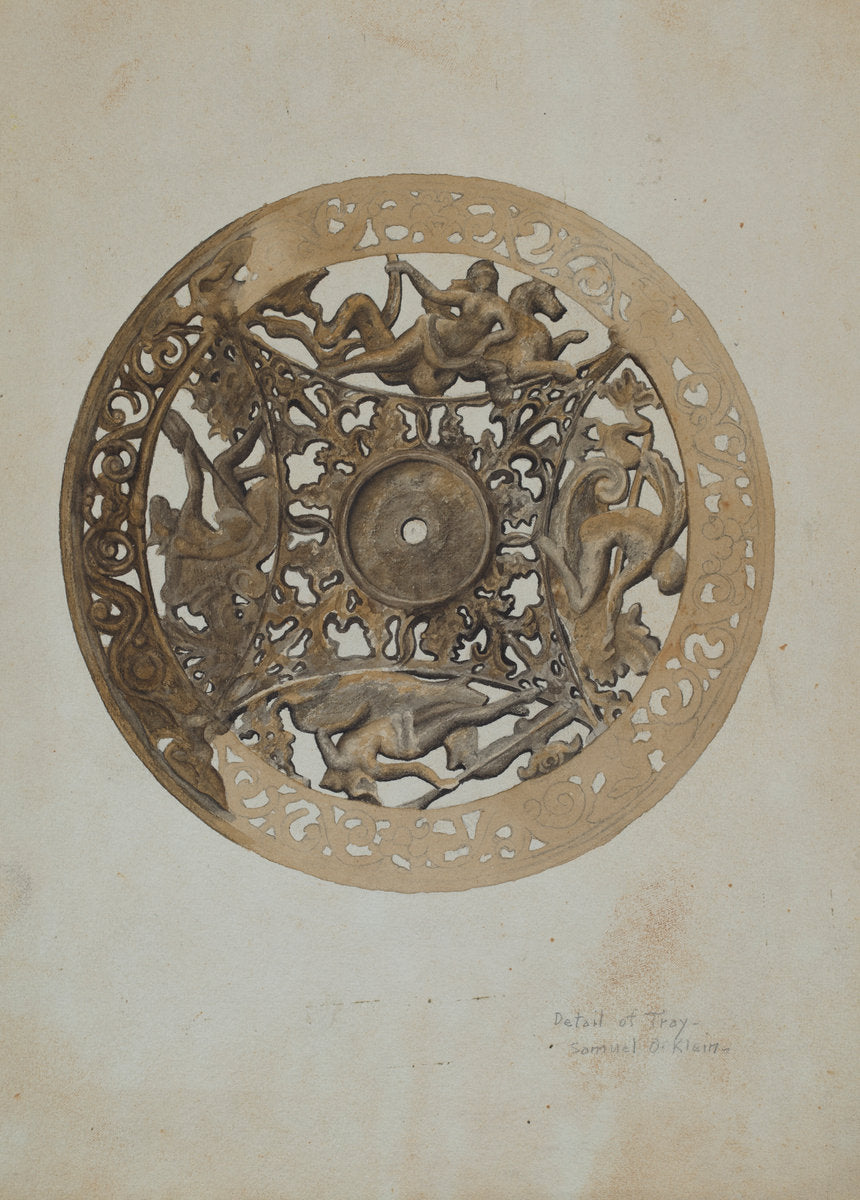 Mirror Stand: Detail of Saucer by Samuel O. Klein (American, active c. 1935), 16X12"(A3)Poster Print