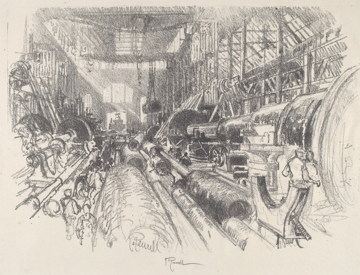 The Biggest Lathe in the World by Joseph Pennell (American, 1857 - 1926), 16X12"(A3)Poster Print