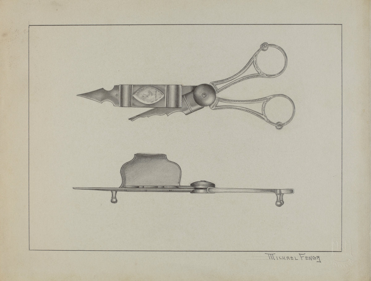 Silver Candle Snuffer by Michael Fenga (American, active c. 1935), 16X12"(A3)Poster Print