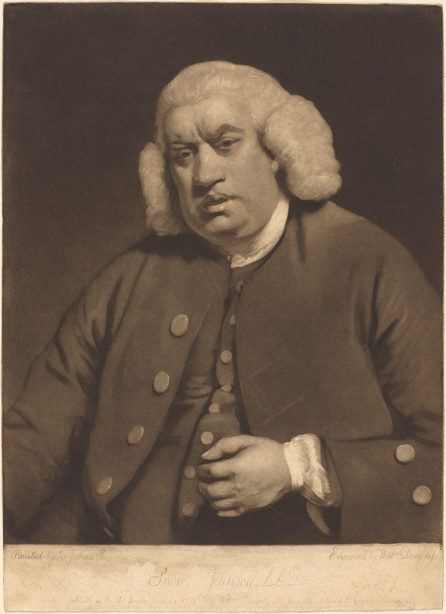 Samuel Johnson by William Doughty after Sir Joshua Reynolds (British, died 1782), 16X12"(A3)Poster Print