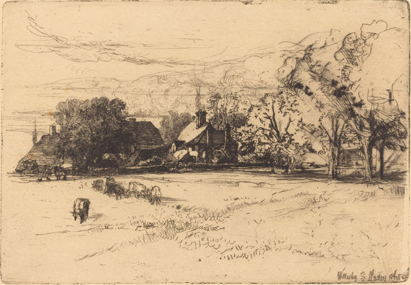 Old Willesley House by Francis Seymour Haden (British, 1818 - 1910), 16X12"(A3)Poster Print