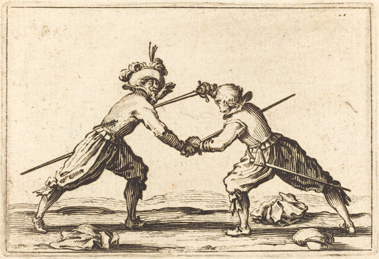Duel with Swords by Jacques Callot (French, 1592 - 1635), 16X12"(A3)Poster Print