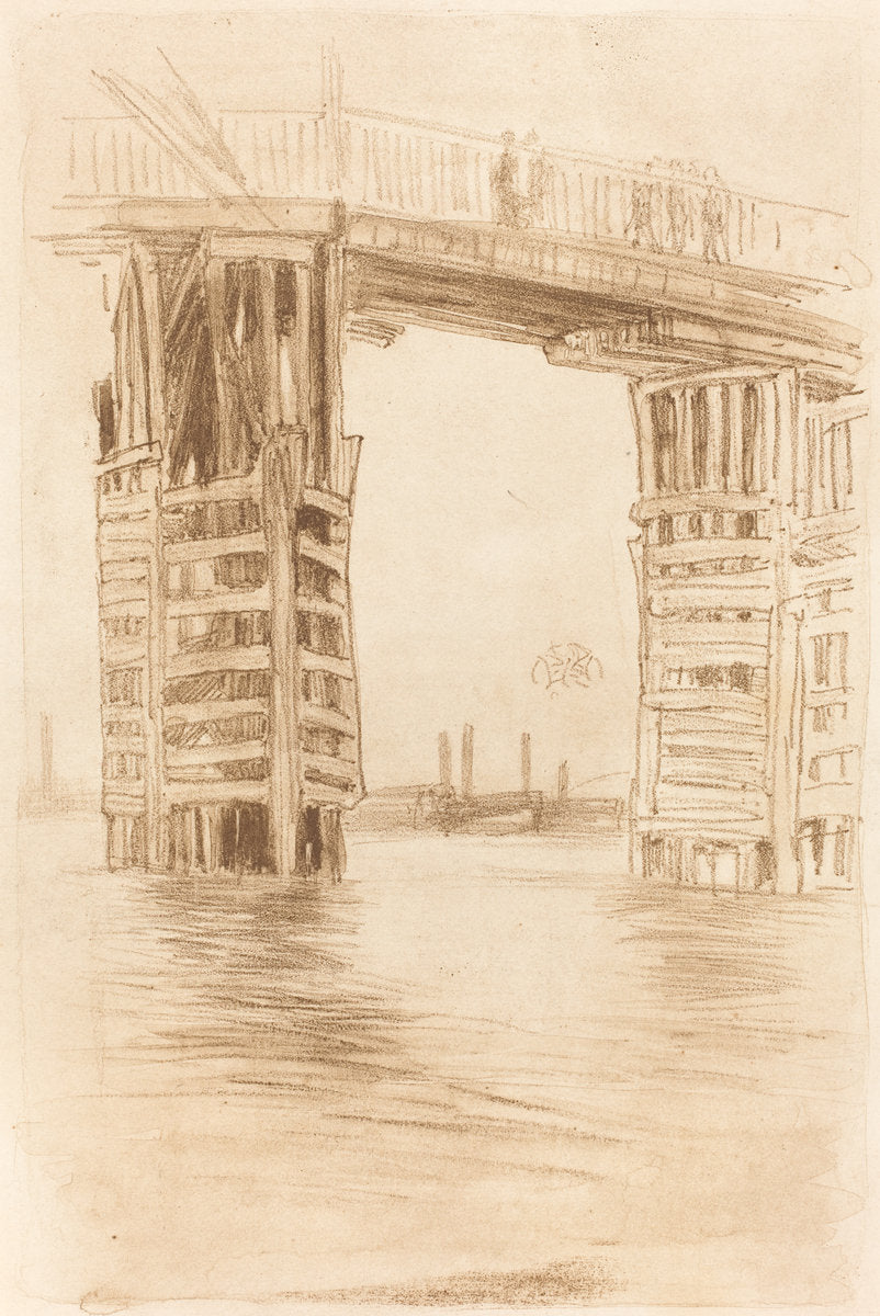 The Tall Bridge by James McNeill Whistler (American, 1834 - 1903), 16X12"(A3)Poster Print