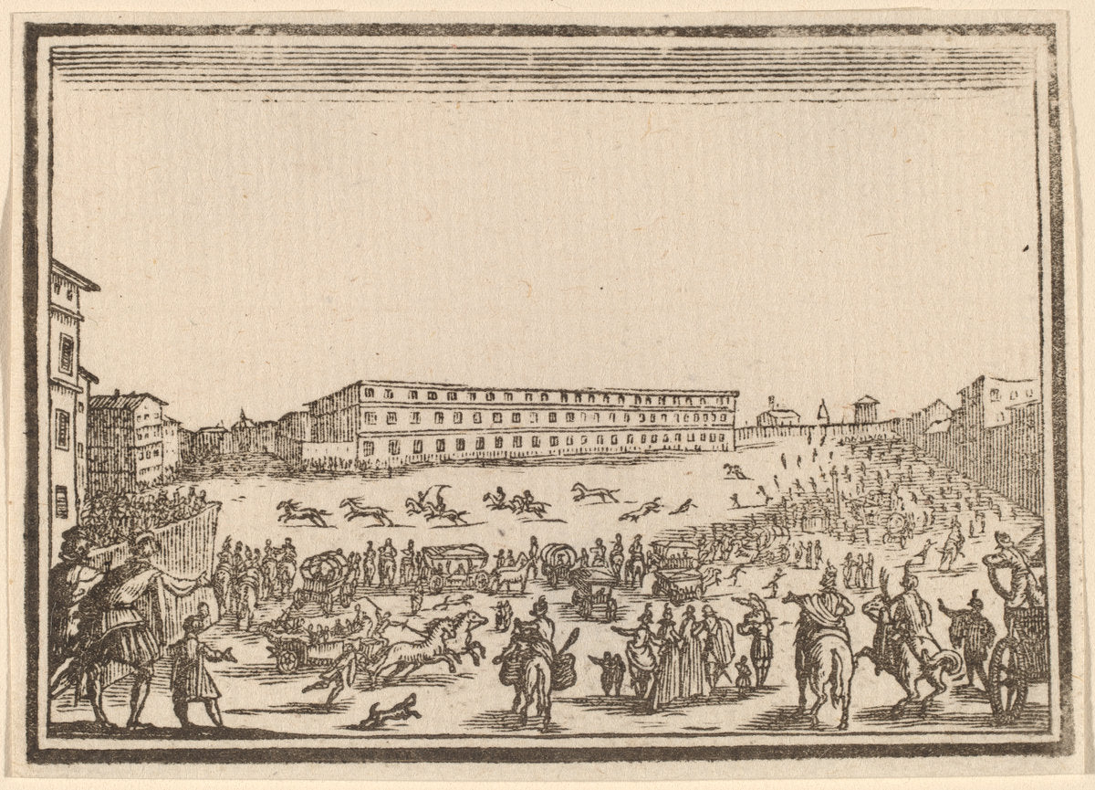 Piazza Presso alla Porta al Prato by Edouard Eckman after Jacques Callot (Flemish, born c. 1600), 16X12"(A3)Poster Print