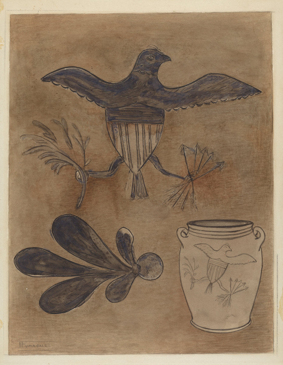 Stoneware Crock by Yolande Delasser (American, active c. 1935), 16X12"(A3)Poster Print