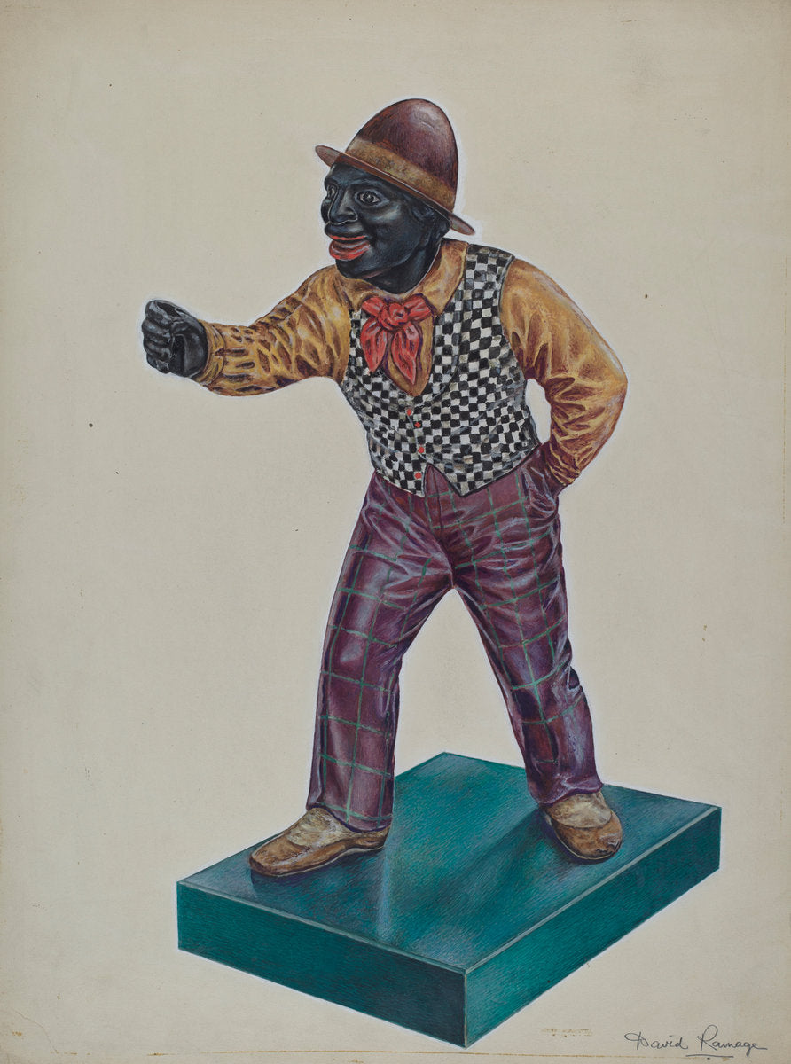 Cast Iron Hitching Post by David Ramage (American, active c. 1935), 16X12"(A3)Poster Print