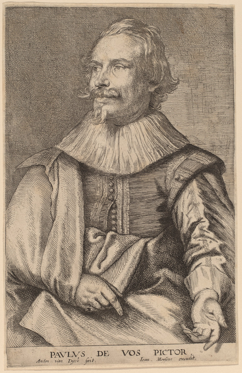 Paul de Vos by Sir Anthony van Dyck and Attributed to Joannes Meyssens (Flemish, 1599 - 1641), 16X12"(A3)Poster Print