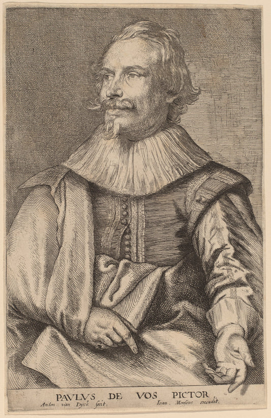 Paul de Vos by Sir Anthony van Dyck and Attributed to Joannes Meyssens (Flemish, 1599 - 1641), 16X12"(A3)Poster Print