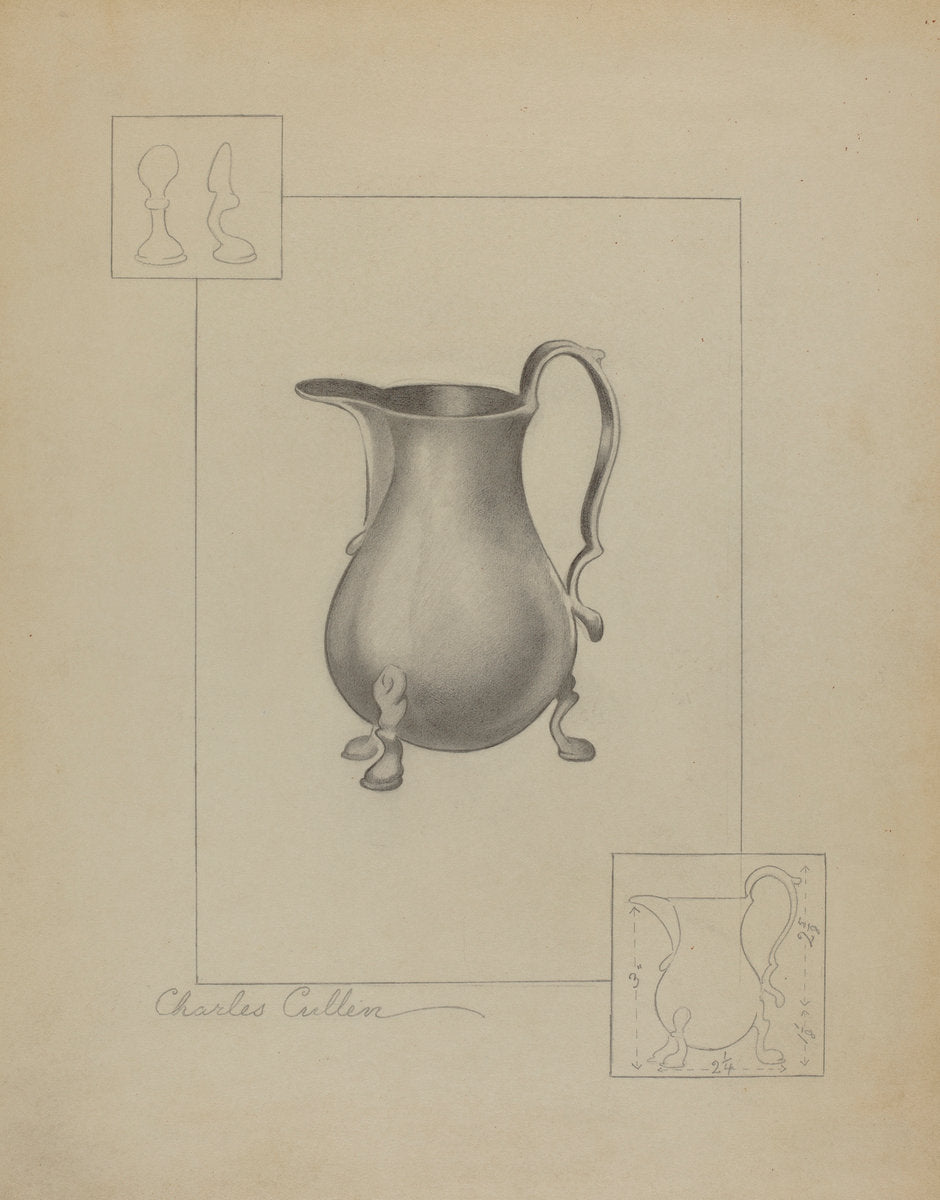 Pewter Creamer by Charles Cullen (American, active c. 1935), 16X12"(A3)Poster Print
