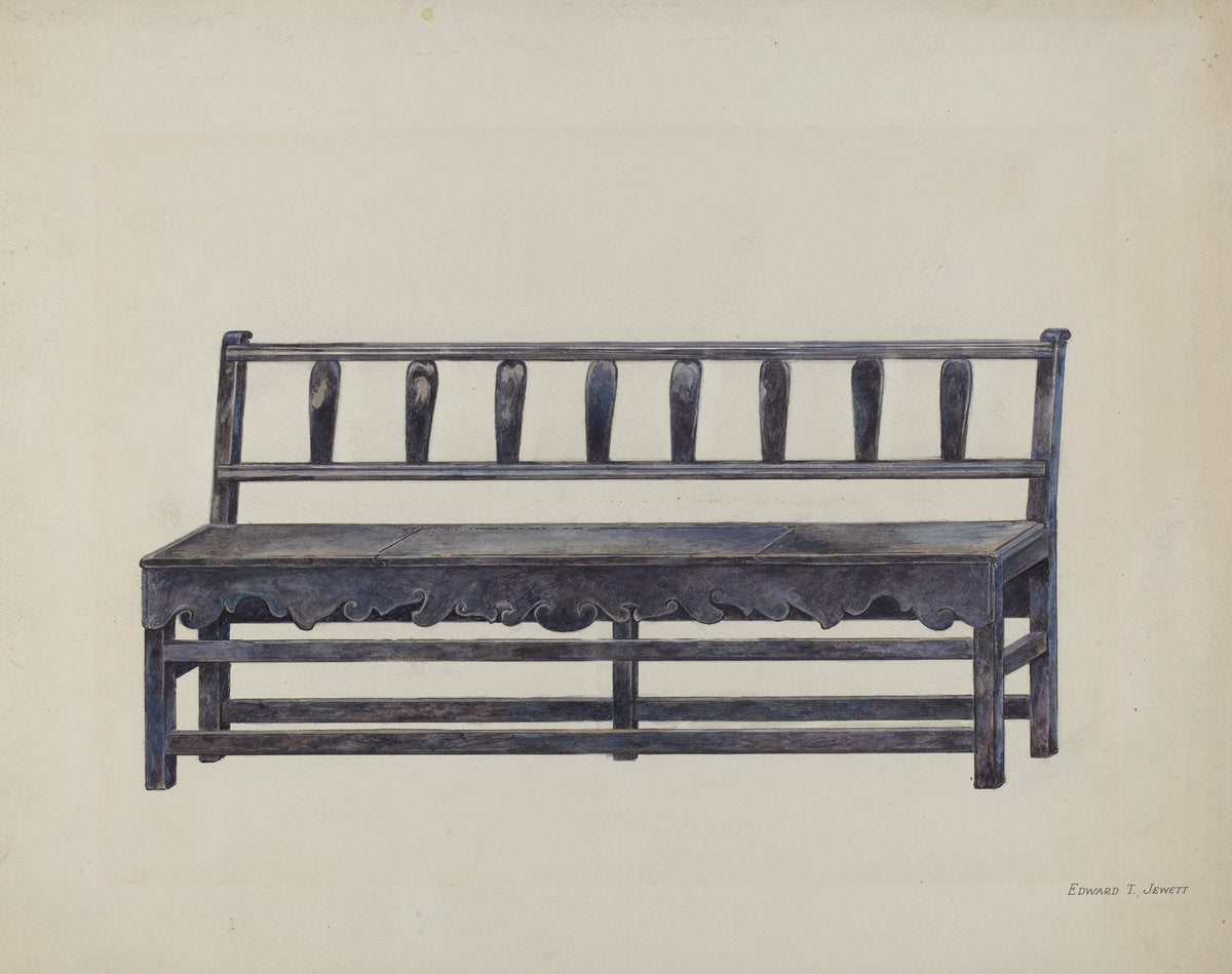 Bench by Edward Jewett (American, active c. 1935), 16X12"(A3)Poster Print