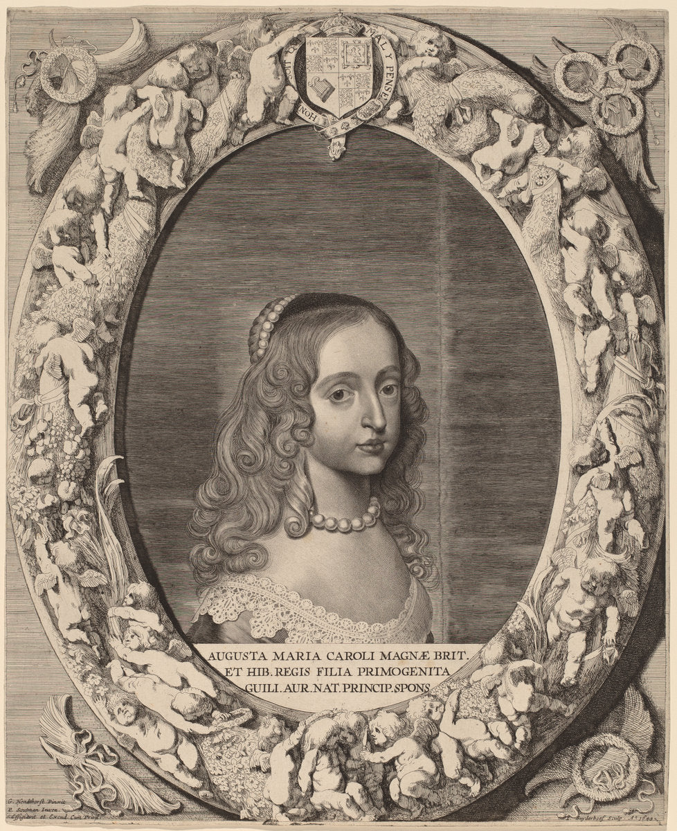 Mary I Stuart by Jonas Suyderhoff after Gerrit van Honthorst (Dutch, c. 1613 - 1686), 16X12"(A3)Poster Print