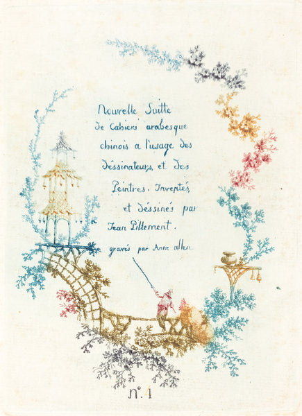 Title Page for New Suite of Chinese Arabesques by Anne Allen after Jean-Baptiste Pillement (French, active 1790s), 16X12"(A3)Poster Print