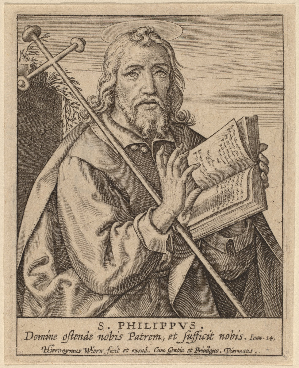 S. Philippus by Hieronymus Wierix (Flemish, c. 1553 - 1619), 16X12"(A3)Poster Print