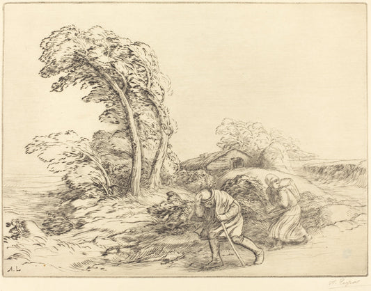 Gust of Wind (Un coup de vent) by Alphonse Legros (French, 1837 - 1911), 16X12"(A3)Poster Print