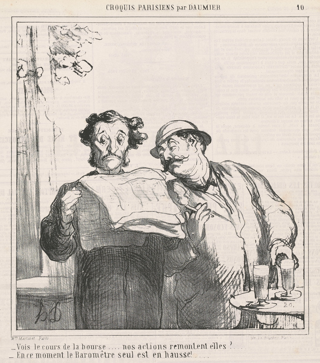 Vois le cours de la bourse by Honoré Daumier (French, 1808 - 1879), 16X12"(A3)Poster Print