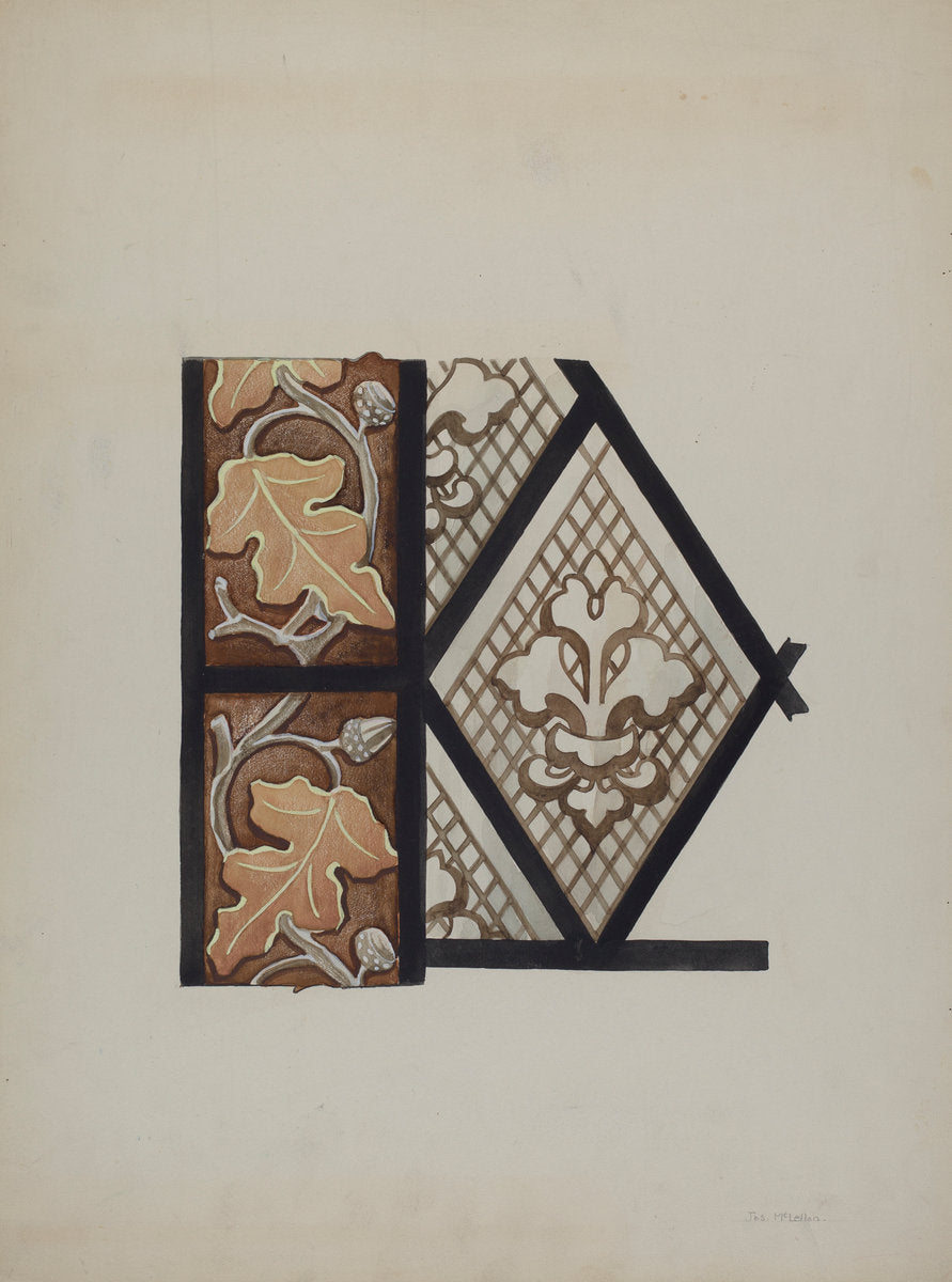 Painted Glass Window by James McLellan (American, active c. 1935), 16X12"(A3)Poster Print