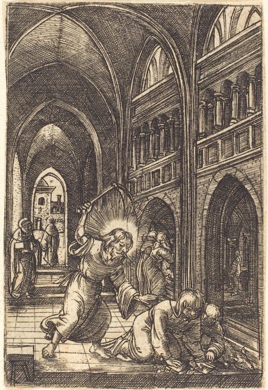 Christ Expelling the Money Changers by Albrecht Altdorfer (German, 1480 or before - 1538), 16X12"(A3)Poster Print