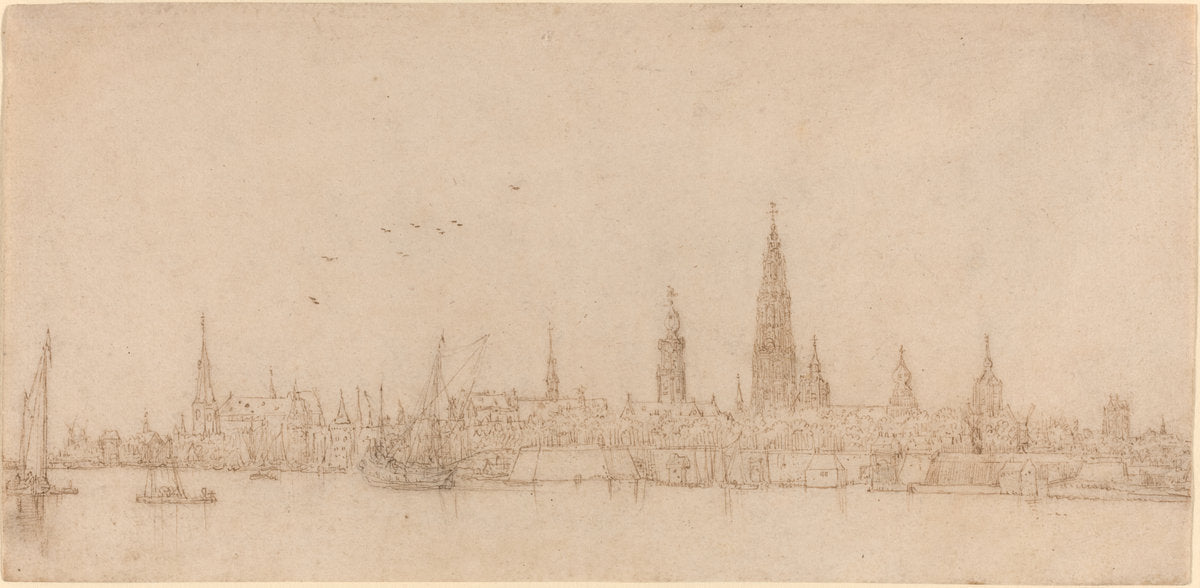 View of Antwerp by Wenceslaus Hollar (Bohemian, 1607 - 1677), 16X12"(A3)Poster Print