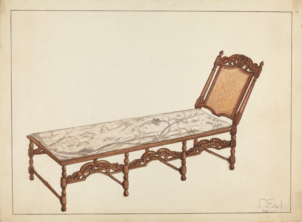 Day Bed by Nicholas Gorid (American, active c. 1935), 16X12"(A3)Poster Print