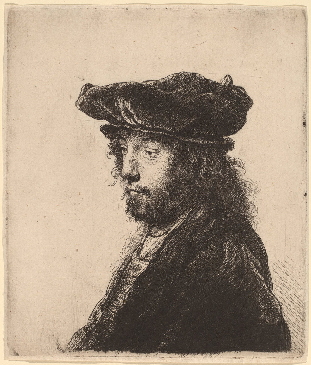 The Fourth Oriental Head by Rembrandt van Rijn and Studio of Rembrandt van Rijn after Jan Lievens (Dutch, 1606 - 1669), 16X12"(A3)Poster Print