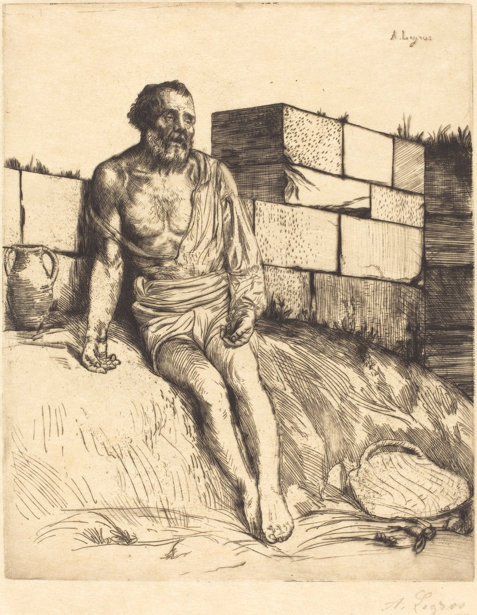 Job, 1st plate by Alphonse Legros (French, 1837 - 1911), 16X12"(A3)Poster Print
