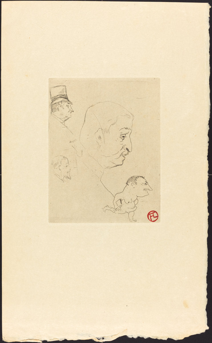 Sketch (Croquis) by Henri de Toulouse-Lautrec (French, 1864 - 1901), 16X12"(A3)Poster Print