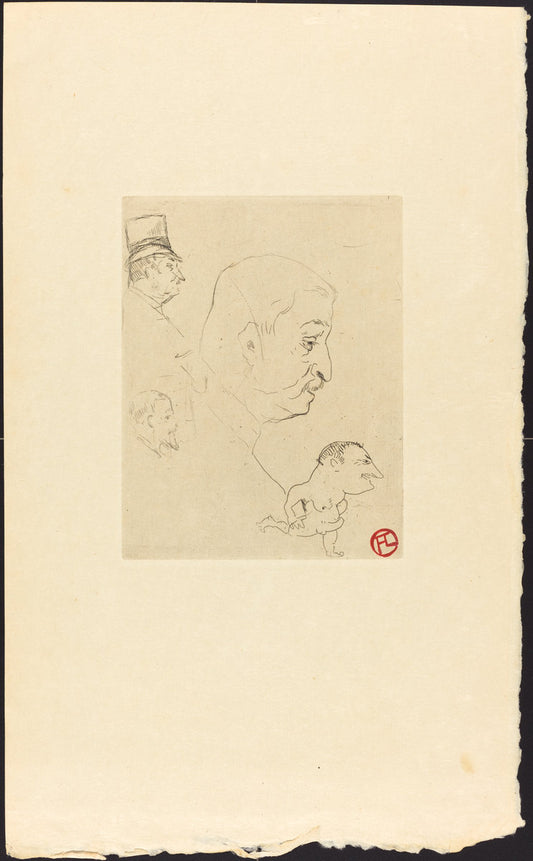 Sketch (Croquis) by Henri de Toulouse-Lautrec (French, 1864 - 1901), 16X12"(A3)Poster Print