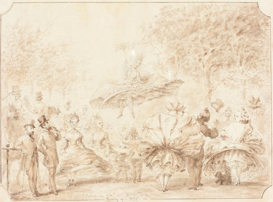 Taking the Air in Hyde Park [verso] by George Cruikshank (British, 1792 - 1878), 16X12"(A3)Poster Print